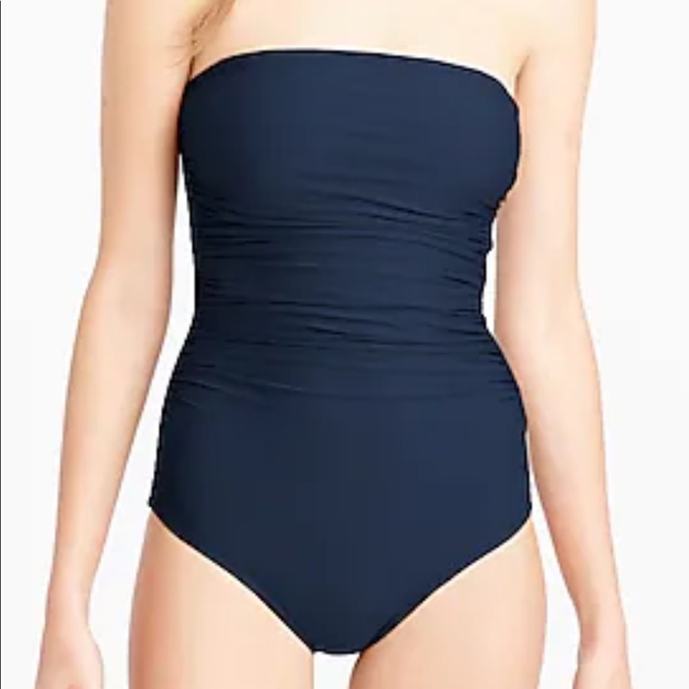 J Crew ruched bandeau one -piece swimsuit